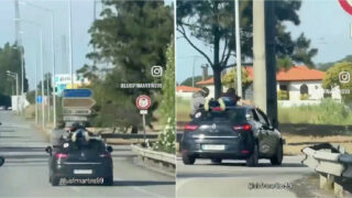 Jovens filmados a circular com passageiro no tejadilho de carro em Aveiro