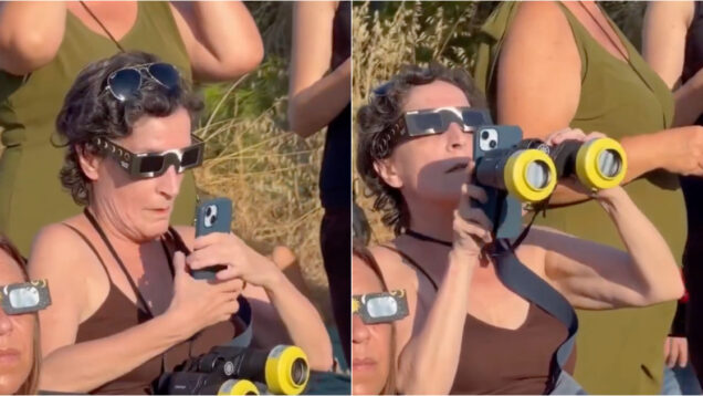 Mulher prepara verdadeiro arsenal para fotografar o eclipse mas nada correu como esperado