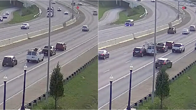 Parou na autoestrada sem motivo aparente, provocou um acidente e continuou a viagem
