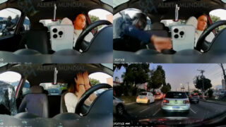 Vídeo mostra momento em que ladrão parte vidro de carro e rouba iPhone em 1 segundo