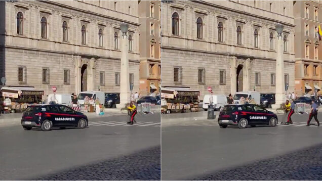 Agente é atropelado em Roma por carro da própria polícia durante uma detenção