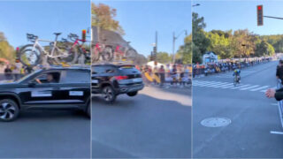 Carro levanta voo nos Mundiais de Ciclismo e selecionador espanhol é expulso