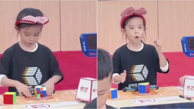 Menina de 6 anos faz história no cubo de Rubik e bate duas vezes o recorde mundial em apenas 3 dias
