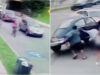 Populares levantam carro à força para salvar mulher presa após acidente