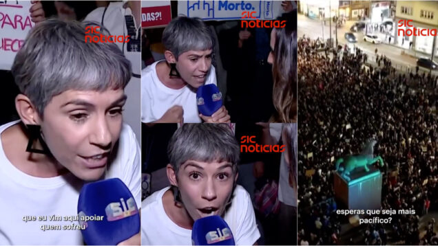 Beatriz Gosta juntou-se a protesto no Porto e saiu em defesa dos manifestantes