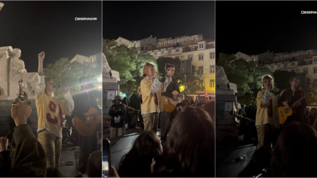 Carolina Deslandes canta «A Gente Vai Continuar» com coro da multidão no Rossio