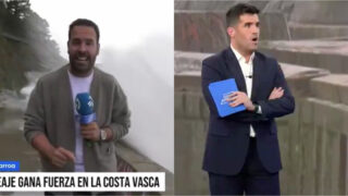 Emissão em direto é interrompida após onda atingir equipa de reportagem em Espanha