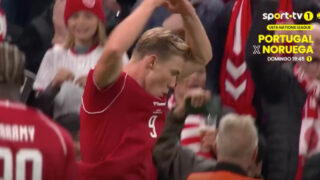 Jogador da Dinamarca marca contra Portugal e festeja à Cristiano Ronaldo 1