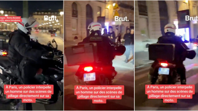 Polícia interceta suspeito de pilhagens em Paris e carrega-o diretamente de mota
