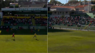 Salgueiros marca ao Estoril um golo incrível com remate do meio-campo