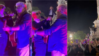 Tim e Vitorino surpreendem ao cantar «A Minha Casinha» na acampada de Lisboa